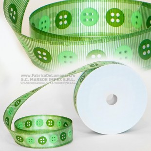 Rolă panglică poliester verde 2 cm – model 3038 pentru flori